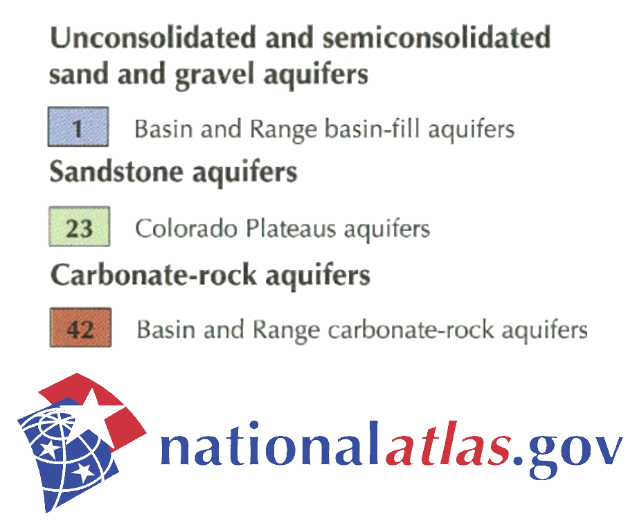 a color key for the aquifers map
