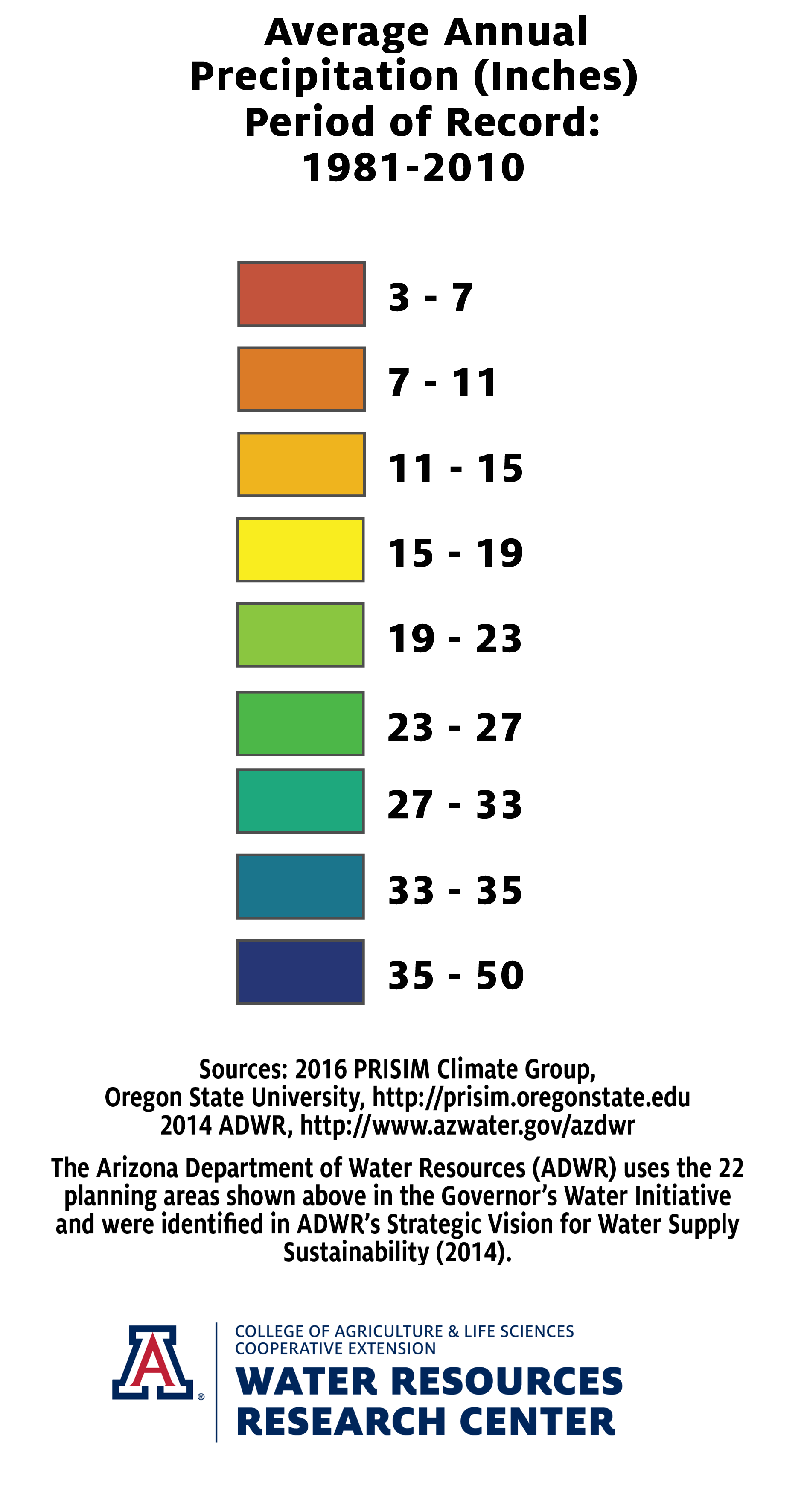 a color key for the precipitation map