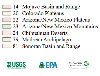 a color key for the regions map