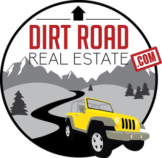 Dirt Road Real Estate logo: a yellow jeep on a dirt road through Arizona mountains